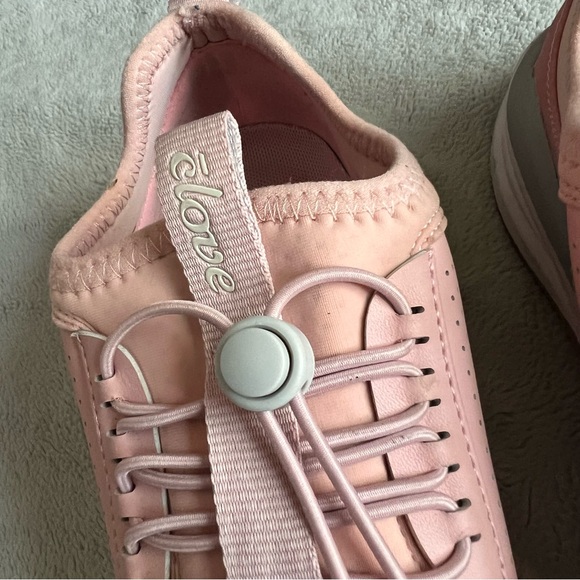 Clove Classic Nursing Clarino Vegan Leather Elastic Cushion Sneaker Shoe Pink Up - Picture 8 of 17